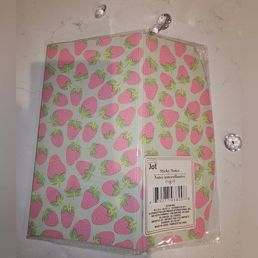 Strawberry & Pink Theme Stationary/Sticky Note Gift Set (4 piece)